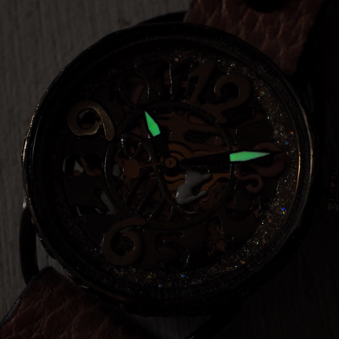 KINO（キノ） 手作り腕時計 自動巻き 裏スケルトン メカニャン ピンク ネコ 白猫 白 ねこ [MEKANYAN-PINK]