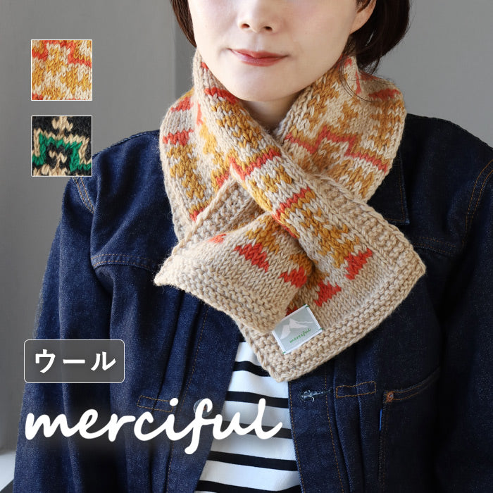 [Choose from 2 colors] merciful Mittens Jacquard Wool Fleece 2WAY Women's [MF3404]