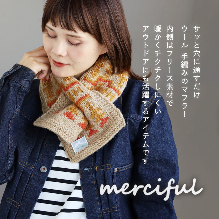 [Choose from 2 colors] merciful Mittens Jacquard Wool Fleece 2WAY Women's [MF3404]