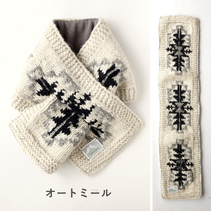 [3 colors] merciful jacquard knit fleece wool scarf with insert for women and men [MF4404] Nepalese hand-knitted knit brand