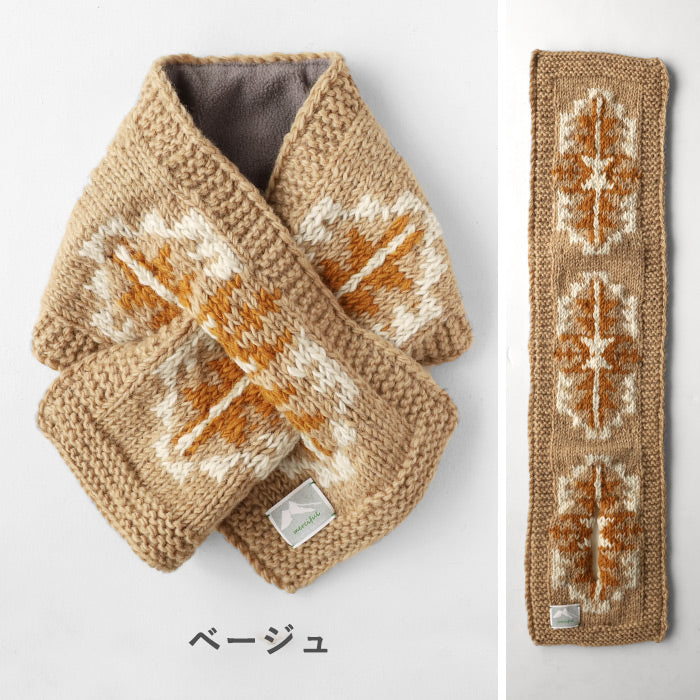 [3 colors] merciful jacquard knit fleece wool scarf with insert for women and men [MF4404] Nepalese hand-knitted knit brand