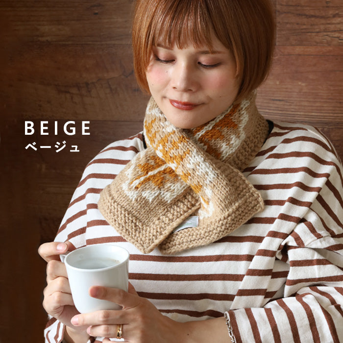 [3 colors] merciful jacquard knit fleece wool scarf with insert for women and men [MF4404] Nepalese hand-knitted knit brand