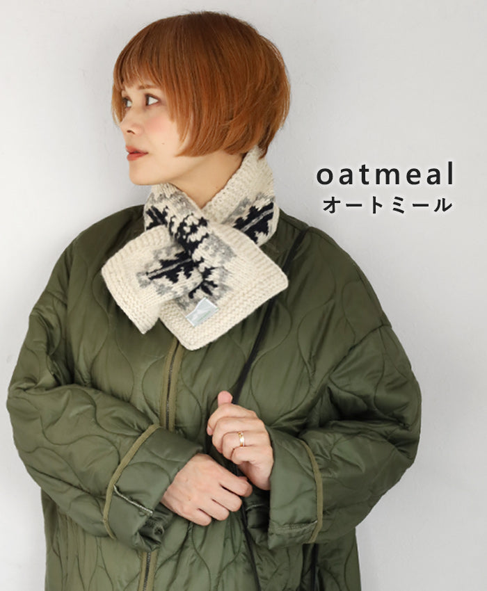 [3 colors] merciful jacquard knit fleece wool scarf with insert for women and men [MF4404] Nepalese hand-knitted knit brand