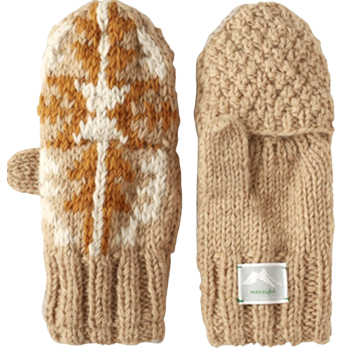 [3 colors] merciful mittens, jacquard wool fleece, 2-way, for women [MF4403] 