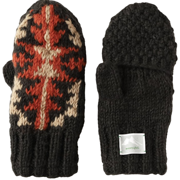 [3 colors] merciful mittens, jacquard wool fleece, 2-way, for women [MF4403] 