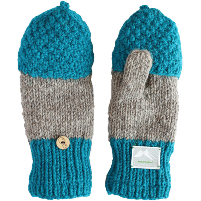 [Choose from 3 colors] merciful Mittens Gloves Two Tone Wool Fleece 2WAY [MF3402]
