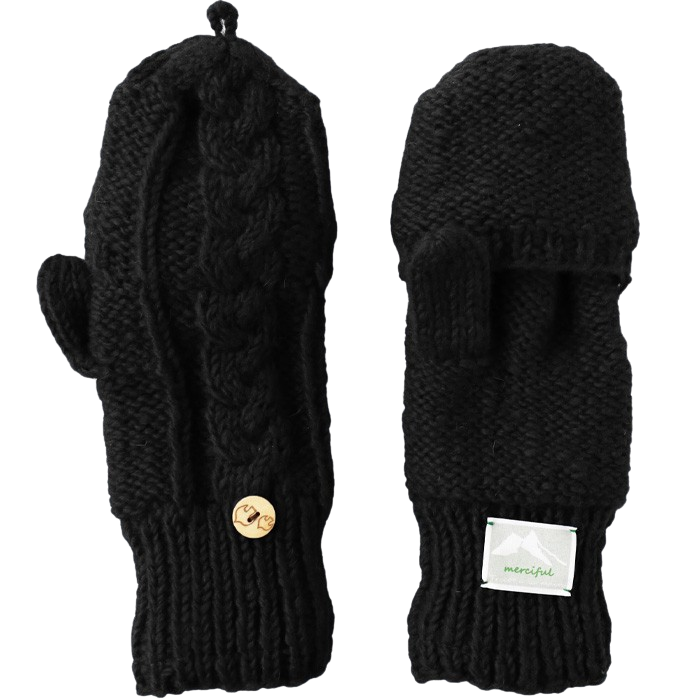 [6 colors] merciful mittens, cable knit, wool, fleece, 2-way, for women [MF3401], Nepal, hand-knitted, knit, brand, smartphone, 2-way