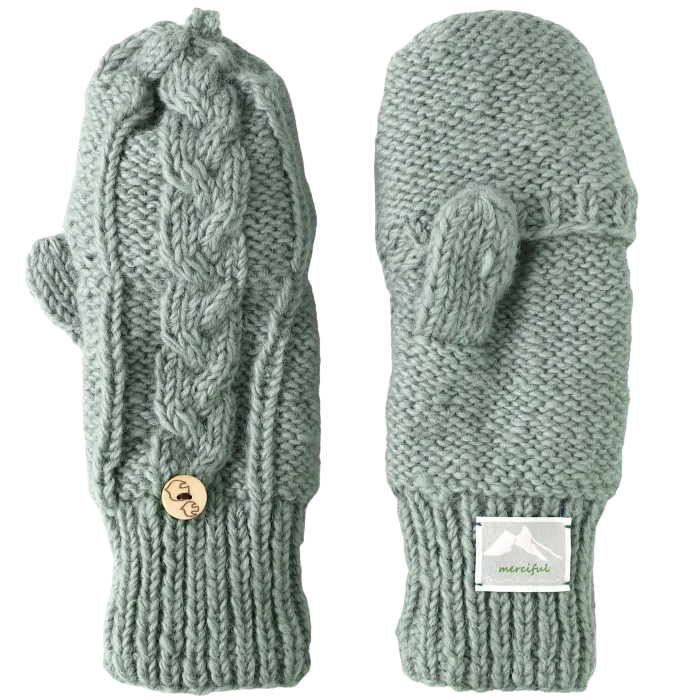 [6 colors] merciful mittens, cable knit, wool, fleece, 2-way, for women [MF3401], Nepal, hand-knitted, knit, brand, smartphone, 2-way