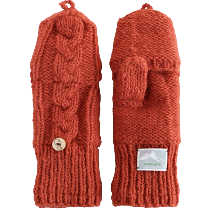 [6 colors] merciful mittens, cable knit, wool, fleece, 2-way, for women [MF3401], Nepal, hand-knitted, knit, brand, smartphone, 2-way