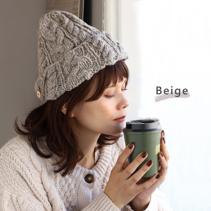 [Choose from 6 colors] Merciful Knit Hat Cable Knit Wool Women's [MF3408]