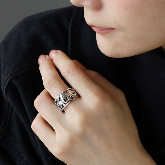 moge (Moge) handmade silver accessories under that sky -budgerigars- silver ring 8.5mm [mo-R-097] 