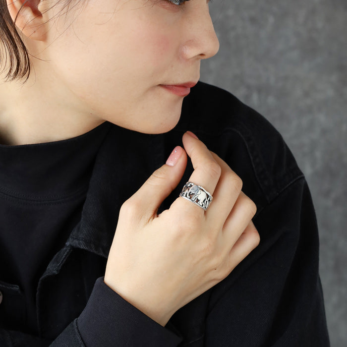 moge (Moge) handmade silver accessories under that sky -budgerigars- silver ring 8.5mm [mo-R-097] 