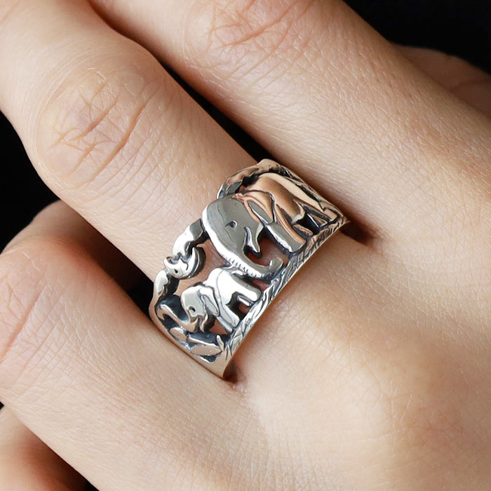 moge (Moge) handmade silver accessories under that sky -budgerigars- silver ring 8.5mm [mo-R-097] 