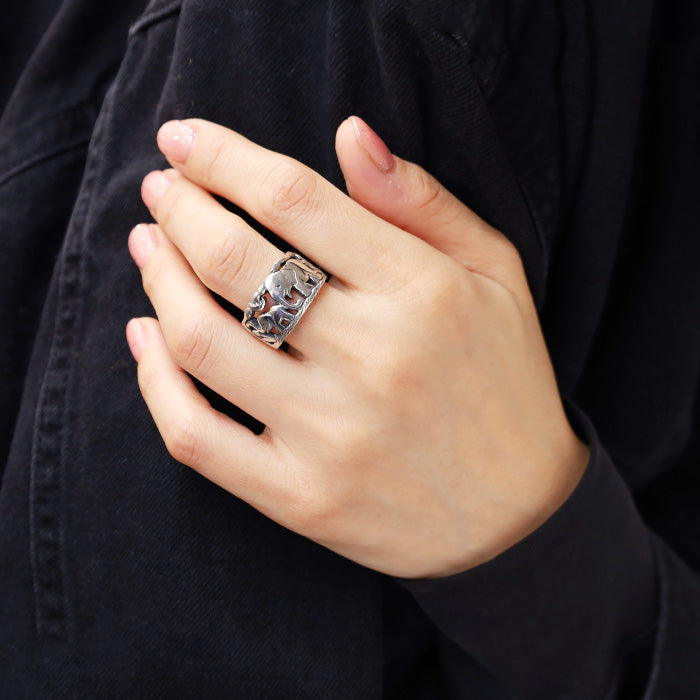 moge (Moge) handmade silver accessories under that sky -budgerigars- silver ring 8.5mm [mo-R-097] 