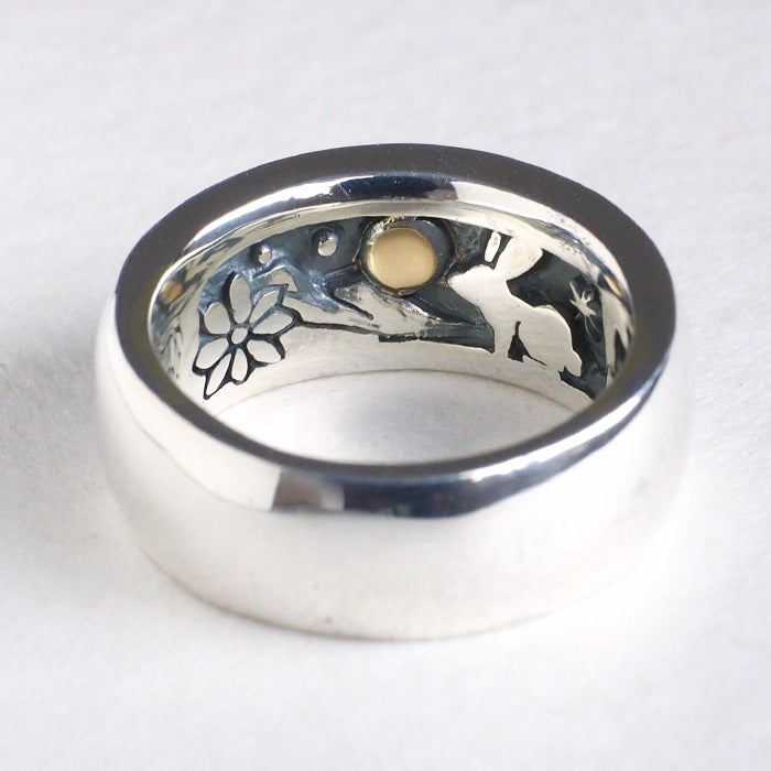 moge handmade silver accessories I was looking at the same moon - rabbit - silver ring 8mm [mo-R-040]
