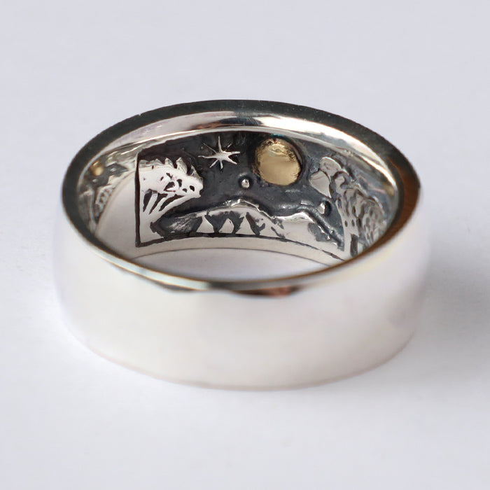 moge Handmade Silver Accessories We Were Looking at the Same Moon - Sheep - Silver Ring 10mm [mo-R-101] Koji Yamaguchi Accessories Artist Handmade Brand