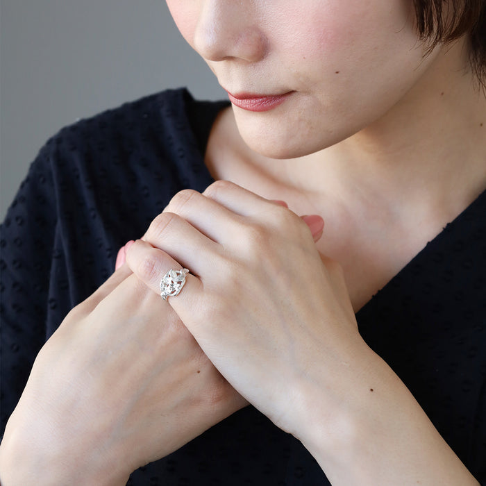 [Choose from 2 colors] marship Handmade accessories Forget-me-not pinky ring Silver 925 [MS-RI-10]