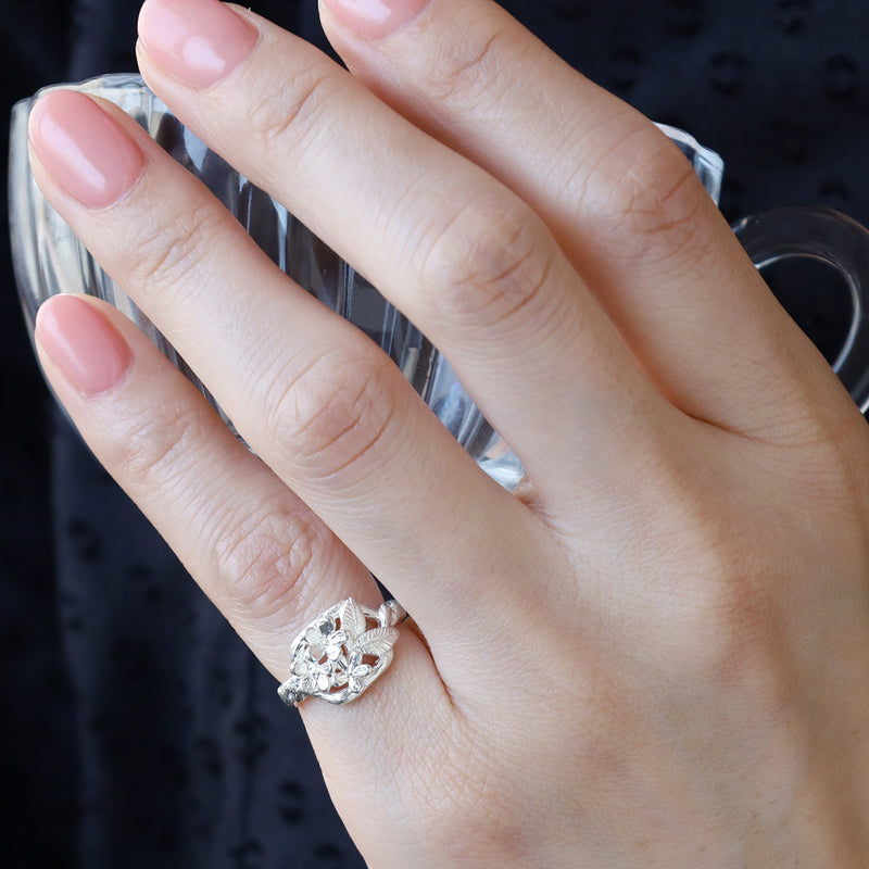 【2色から選べます】marship（マーシップ） 手作りアクセサリー 忘れな草のピンキーリング シルバー925 [MS-RI-10]