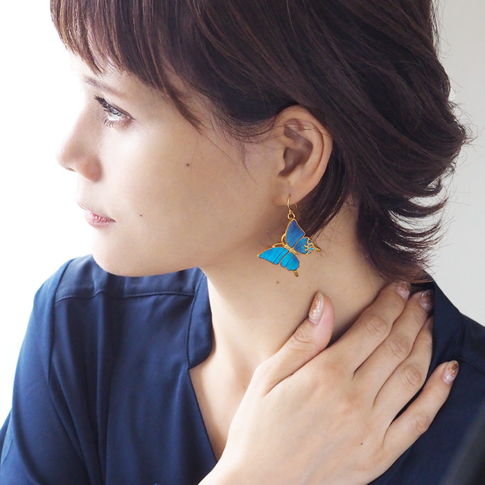 naturama (Naturama) Blue morpho butterfly pierced earrings / earrings L size both ears set [NA02BY] You can choose from 2 types 