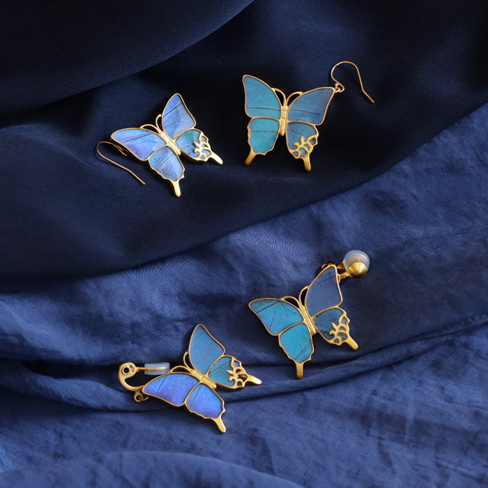naturama (Naturama) Blue morpho butterfly pierced earrings / earrings L size both ears set [NA02BY] You can choose from 2 types 