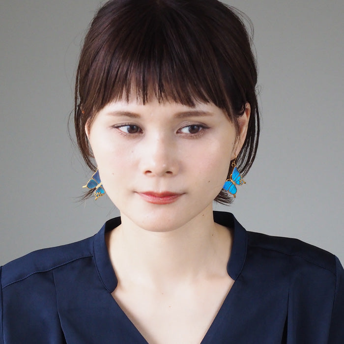 naturama (Naturama) Blue morpho butterfly pierced earrings / earrings L size both ears set [NA02BY] You can choose from 2 types 