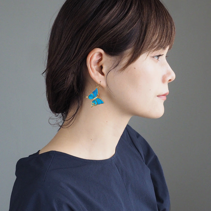 naturama (Naturama) Blue morpho butterfly pierced earrings / earrings L size both ears set [NA02BY] You can choose from 2 types 
