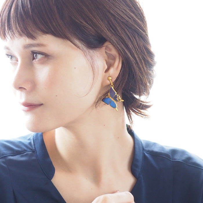naturama (Naturama) Blue morpho butterfly pierced earrings / earrings L size both ears set [NA02BY] You can choose from 2 types 