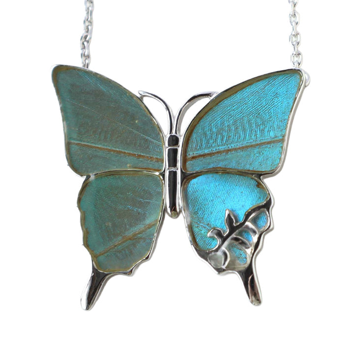 naturama(ナチュラマ) ブルーモルフォ蝶のネックレス シルバー L サイズ [NA03BP-AG] 2タイプから選べます