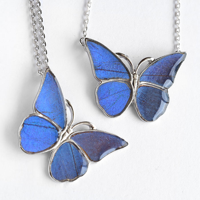 naturama(ナチュラマ) ブルーモルフォ蝶のネックレス シルバー “M” [NA03MP-AG] 2タイプから選べます