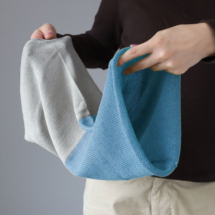 Hasegawa Shoten Silk Neck Warmer Two-tone Color Women's [NE0664A] Snood Neck Cover 