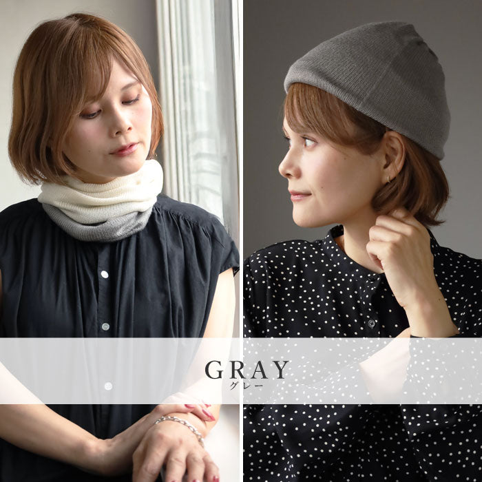 Hasegawa Shoten Silk Neck Warmer Two-tone Color Women's [NE0664A] Snood Neck Cover 