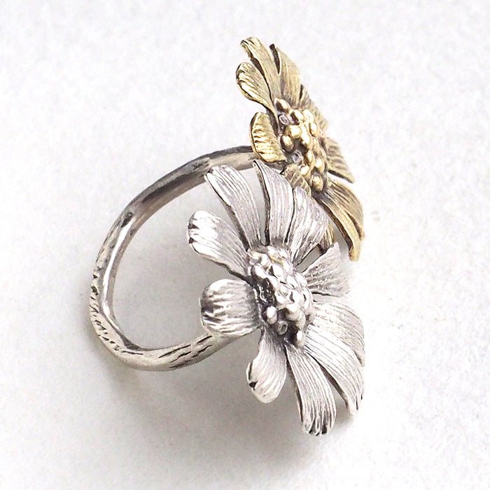 sasakihitomi（ササキヒトミ） マーガレットリング シルバー＆真鍮 フリーサイズ レディース [No-011]