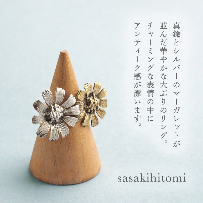 sasakihitomi Margaret 戒指 銀 &amp; 黃銅 自由尺寸 女士們 [No-011] 