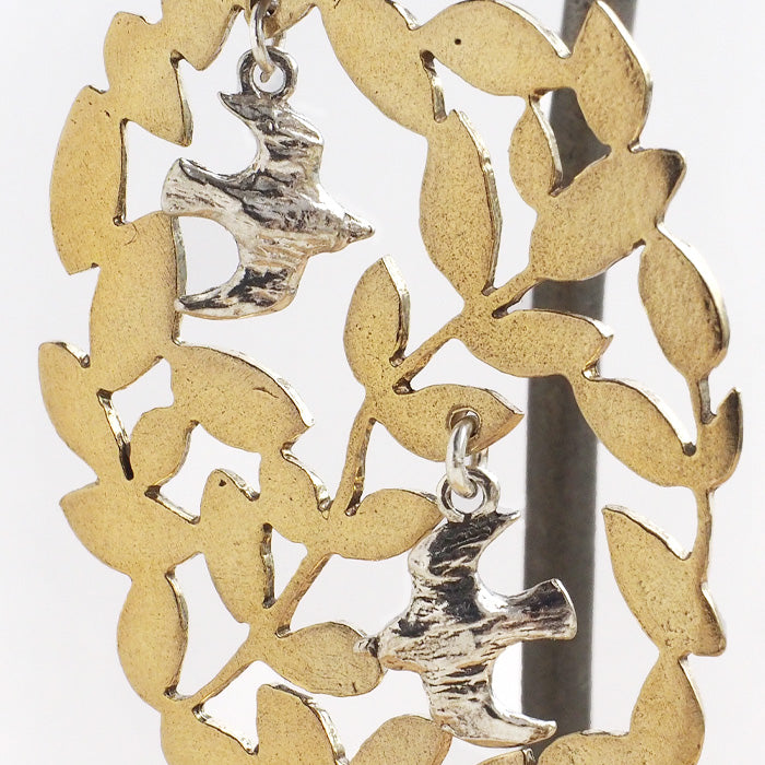 sasakihitomi Mori Kotori 耳環黃銅 18K 金塗層和銀 2 件套 女款 [No-027B] 