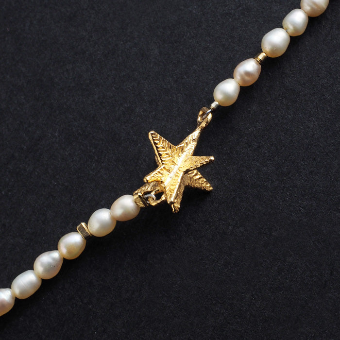 sasakihitomi Star Long Necklace Pearl &amp; Brass Women's [No-040] 