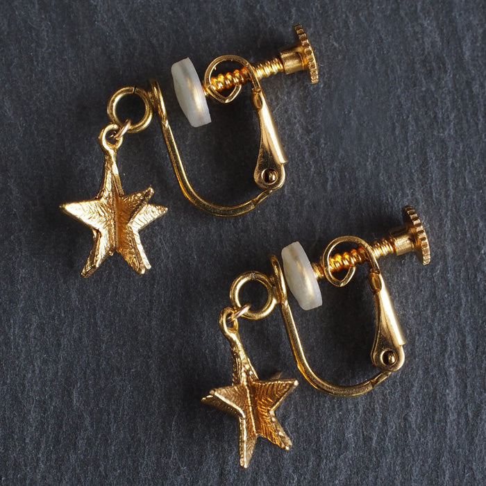 sasakihitomi（ササキヒトミ） ゆれるお星さまイヤリング 真鍮 18金コーティング 両耳セット レディース No-082B-E