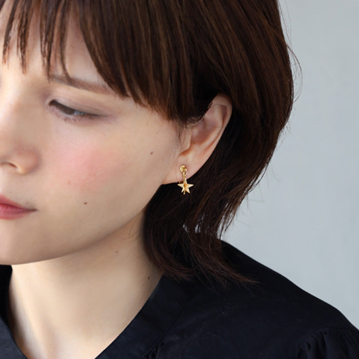 sasakihitomi Star Earrings 黃銅 18K Gold Coating 雙耳套裝 女款 [No-038B-E] 