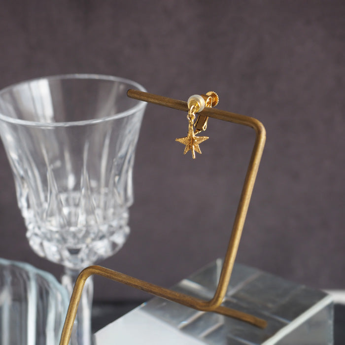 sasakihitomi Swaying Star Earrings Brass 18K Gold Coating Binaural Set Women's No-082B-E