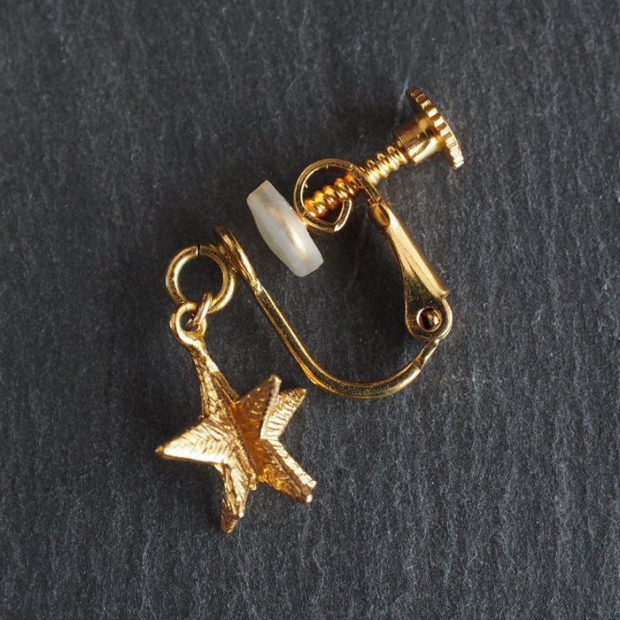 sasakihitomi Swaying Star Earrings Brass 18K Gold Coating Binaural Set Women's No-082B-E