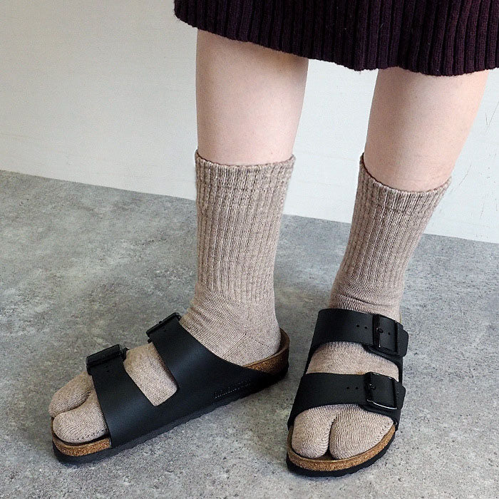 ORGANIC GARDEN(オーガニックガーデン) ヤク×スーピマコットン 足袋ソックス 足底パイル生地 モクグレー レディース メンズ [8-0450]