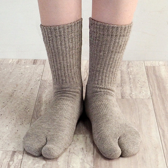 ORGANIC GARDEN(オーガニックガーデン) ヤク×スーピマコットン 足袋ソックス 足底パイル生地 モクグレー レディース メンズ [8-0450]