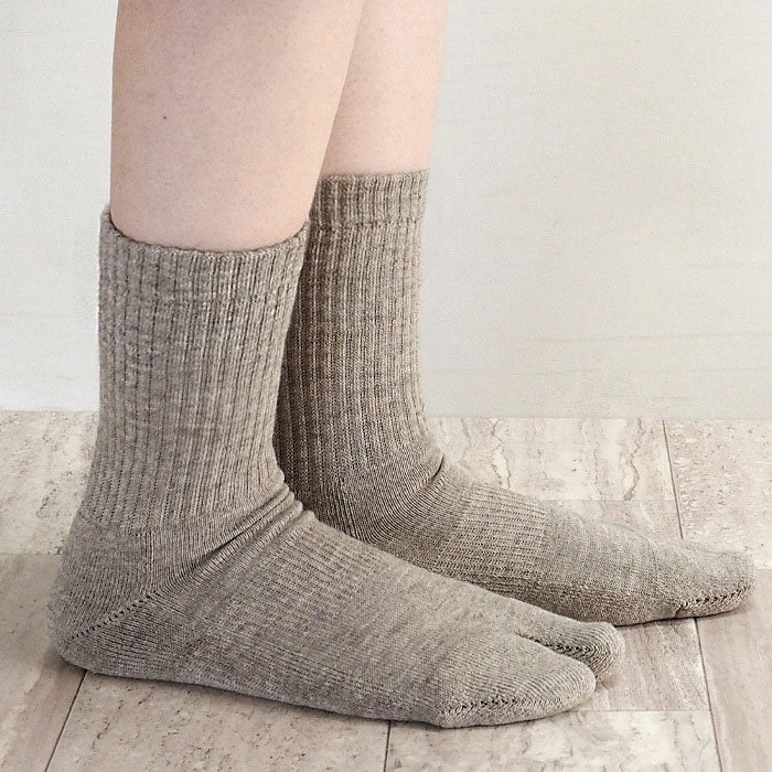 ORGANIC GARDEN(オーガニックガーデン) ヤク×スーピマコットン 足袋ソックス 足底パイル生地 モクグレー レディース メンズ [8-0450]