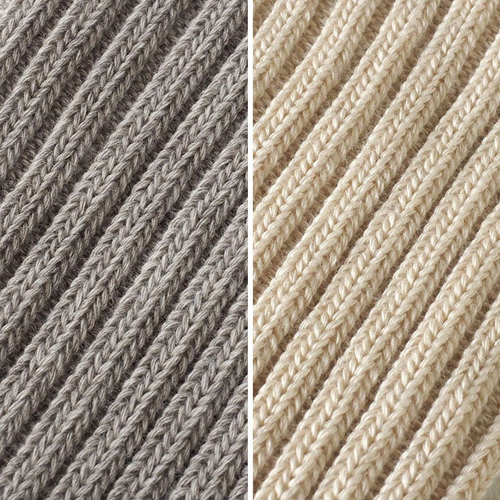 [Choose from two colors] ORGANIC GARDEN Yak wool x Supima cotton ribbed socks, regular length, for men and women [8-0042] 