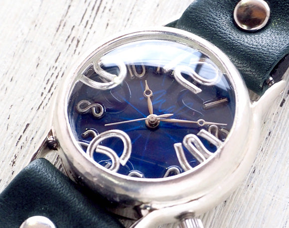 Watanabe Kobo Handmade Watch Men's Silver “On Time-S” Clear Blue Dial [NW-214BSV-BL] 