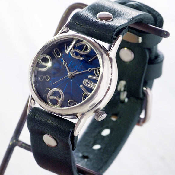 Watanabe Kobo Handmade Watch Men's Silver “On Time-S” Clear Blue Dial [NW-214BSV-BL] 