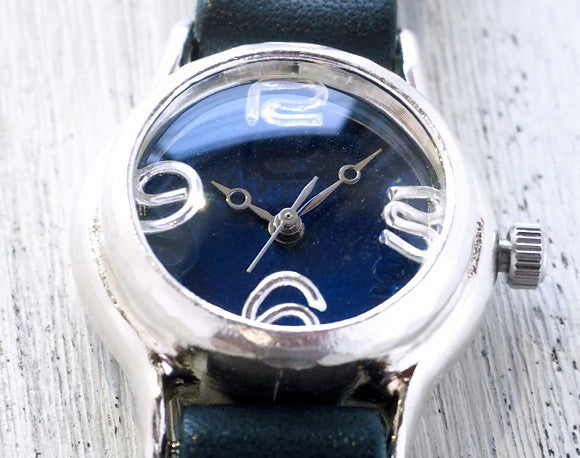 Watanabe Kobo 手工手錶 “Lady on Time-S” 女士腕錶 銀色 透明 藍色 錶盤 [NW-305BSV-BL] 