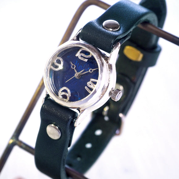 渡辺工房 手作り腕時計 “Lady on Time-S” レディースシルバー クリアブルー文字盤 [NW-305BSV-BL]