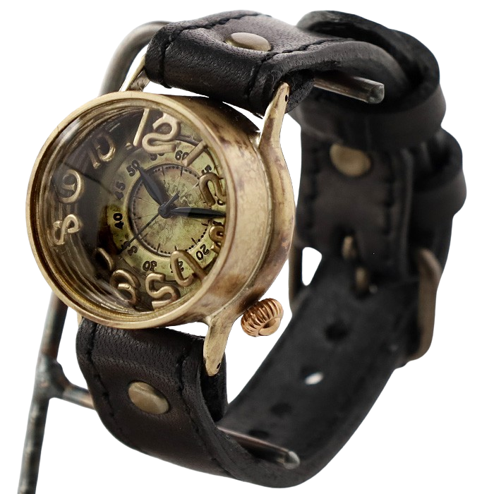 Watanabe Studio Handmade Watch "Spiral Index" Men's Brass Quartz [NW-409] Watchmaker Masaaki Watanabe Handmade Watch Handmade Watch