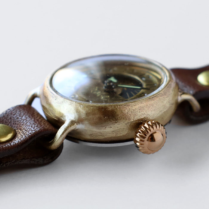 渡辺工房 手作り腕時計 “Robin-S&M” レディースブラス SUN＆MOON アラビア数字 [NW-412-SM] 渡辺正明 時計作家 ハンドメイド ウォッチ ブランド
