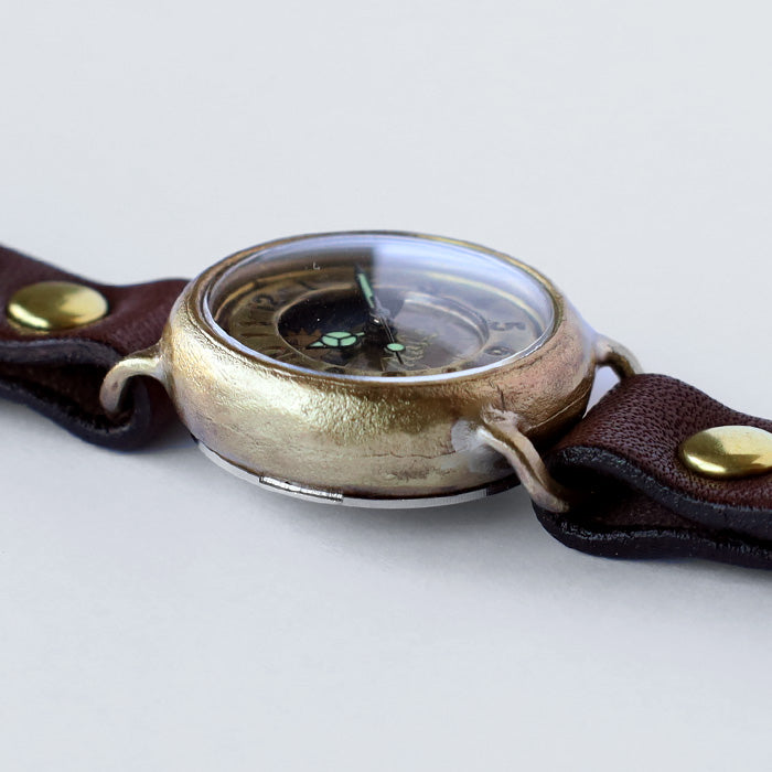 渡辺工房 手作り腕時計 “Robin-S&M” レディースブラス SUN＆MOON アラビア数字 [NW-412-SM] 渡辺正明 時計作家 ハンドメイド ウォッチ ブランド